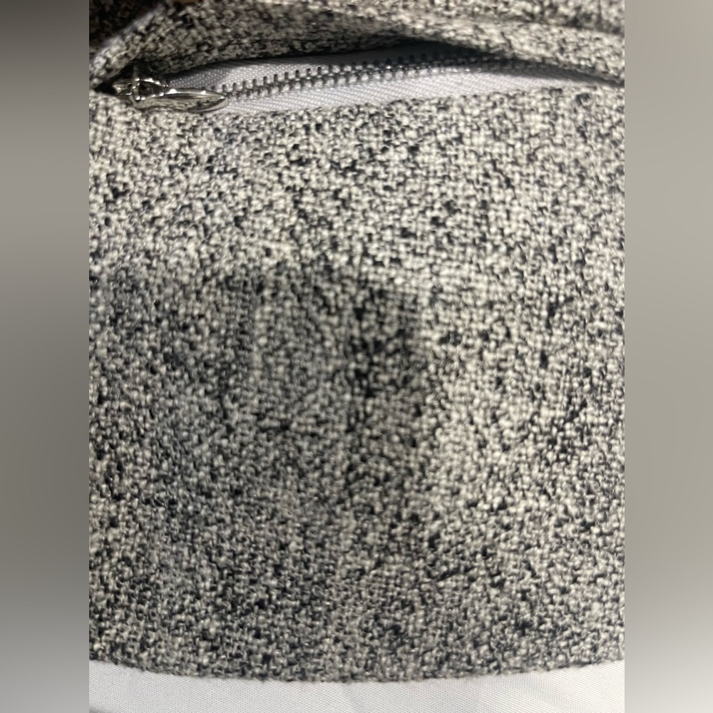 White House Black Market Gray Long Sleeve Tweed zippered Blazer Jacket Size 00 - Picture 5 of 11